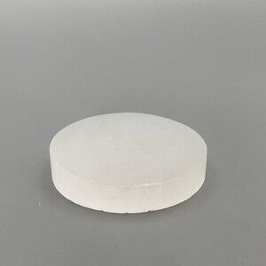 Small Round Selenite Charging Plate 2.5 inches for Crystal Cleansing Energy Clea